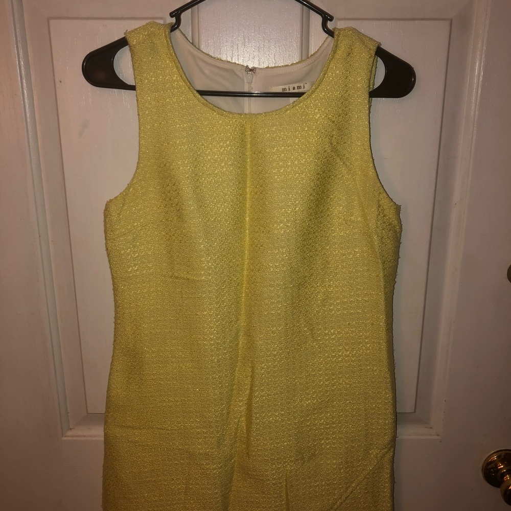 Bright yellow high neck Francesca’s dress